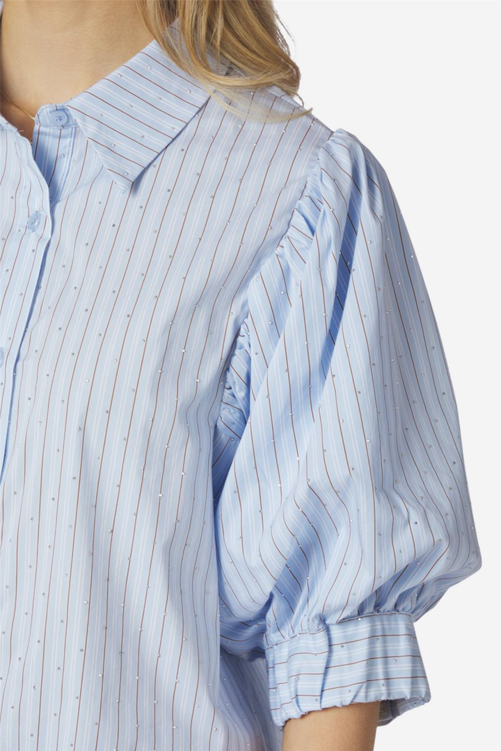 Etta Stripe Stone Shirt Light Blue