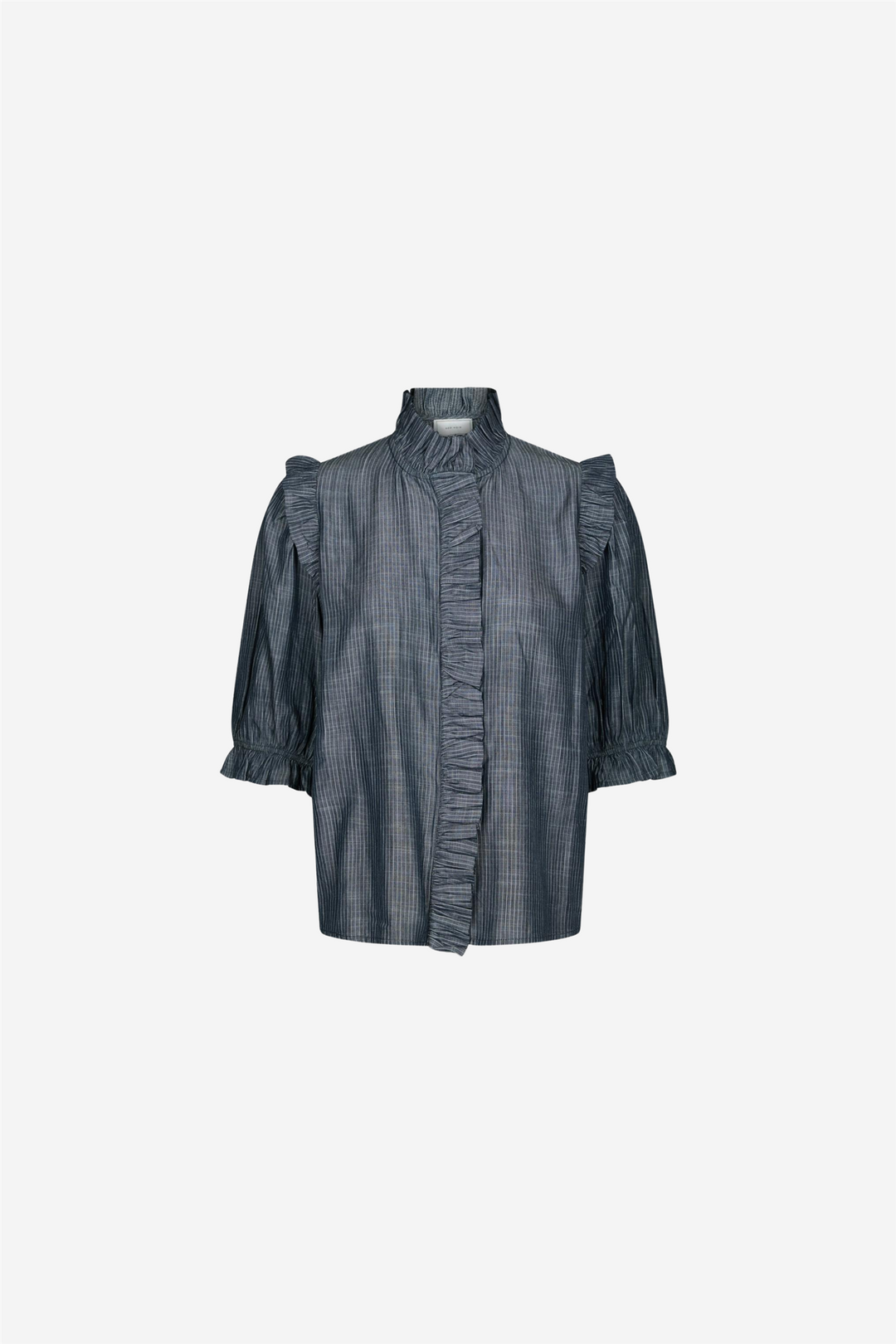 Chacha Chambray Stripe Blouse Dark Blue