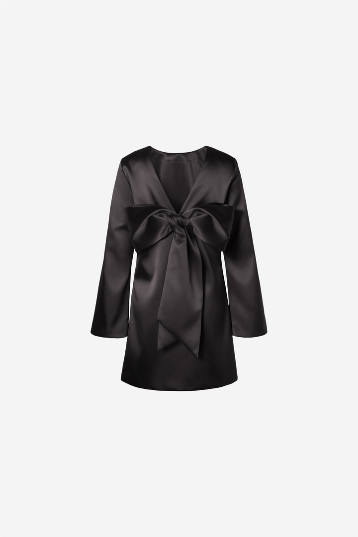Elna Bow Detailed Mini Dress Black