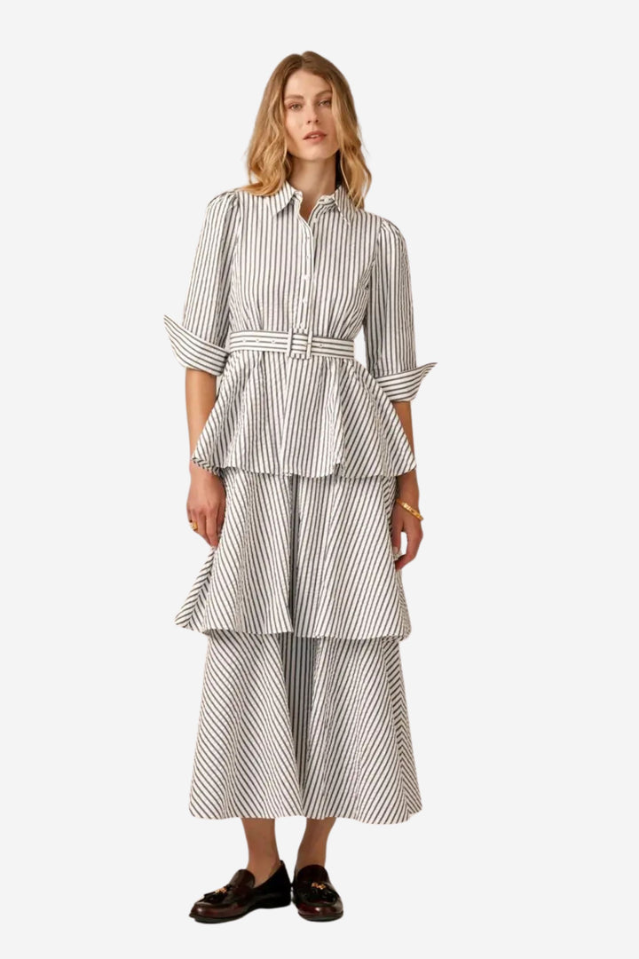 Seersucker Shirt Dress Blue Stripe