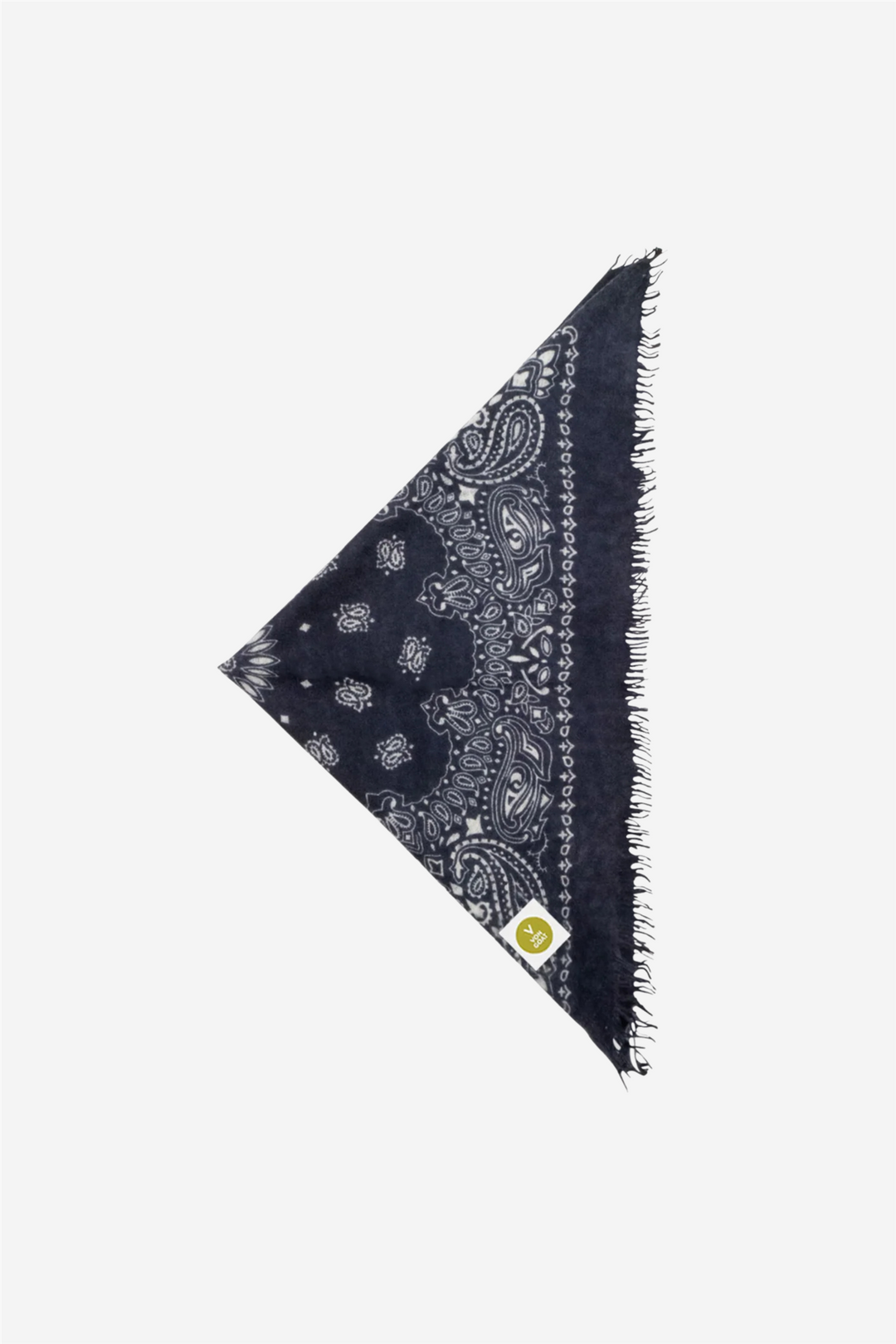 Bandana Calvina Paisley XL With Frings Navy And White