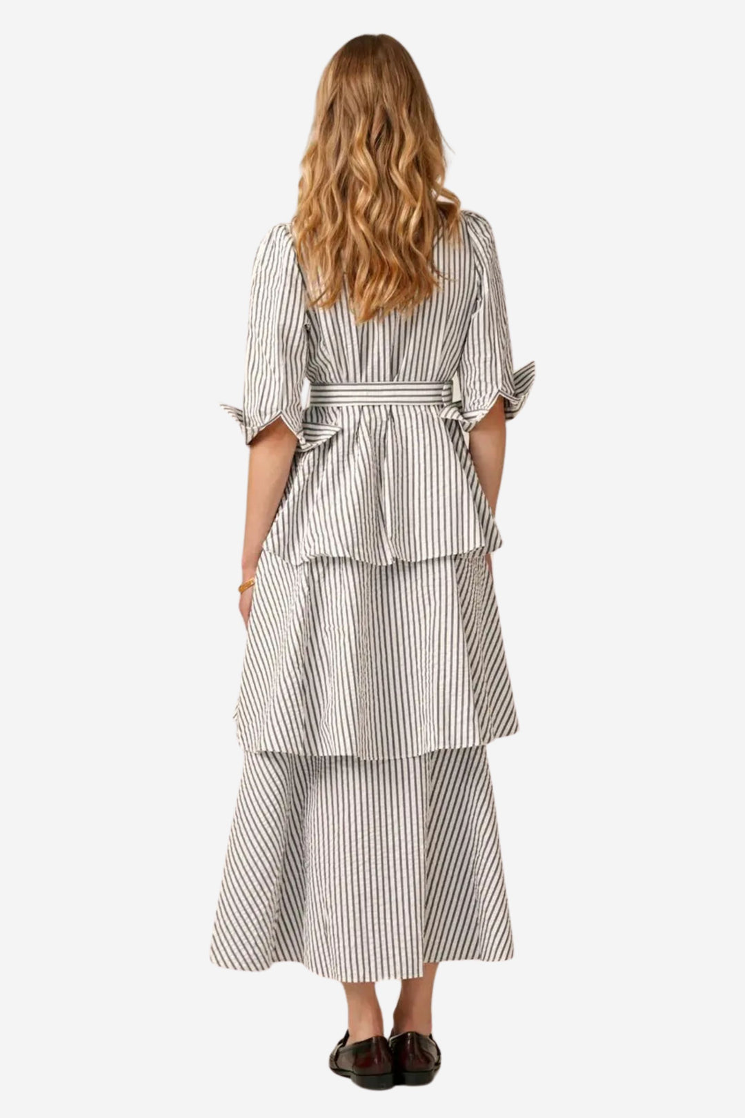 Seersucker Shirt Dress Blue Stripe