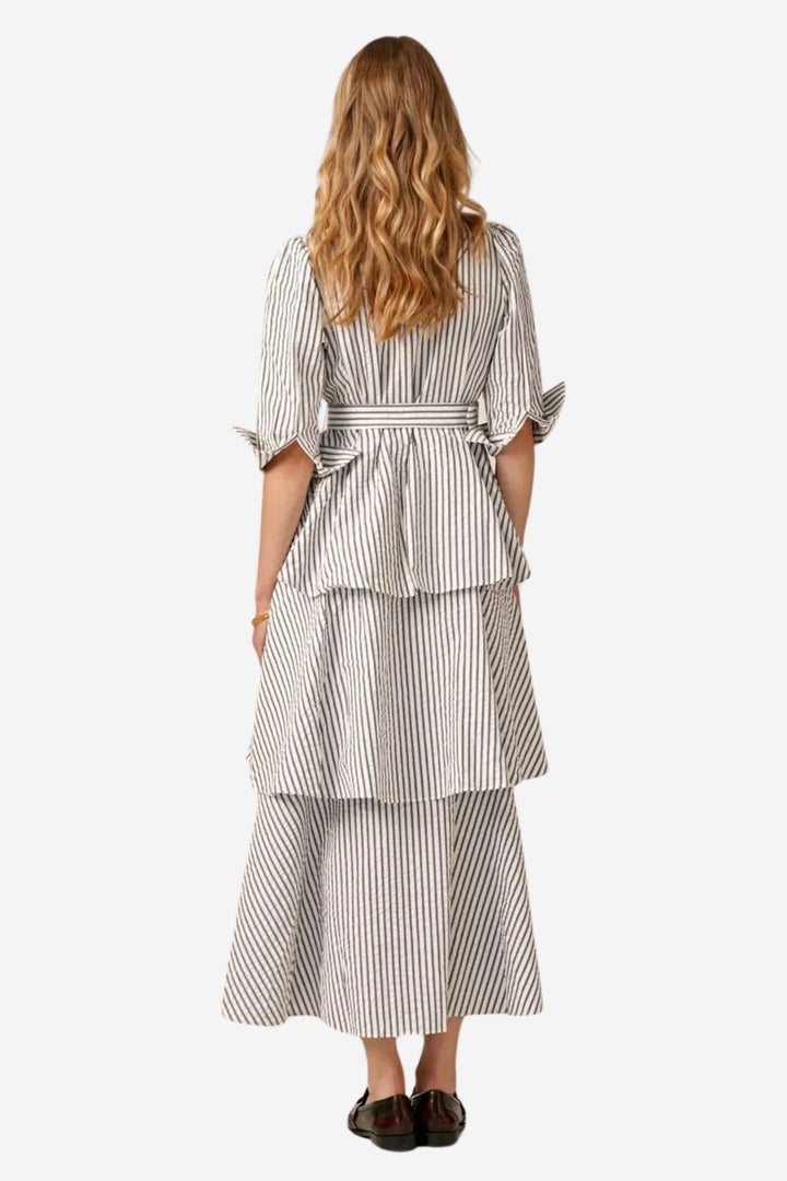 Seersucker Shirt Dress Blue Stripe
