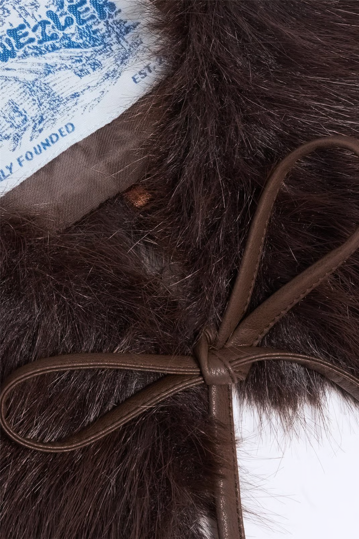 Furry Collar Dark Brown