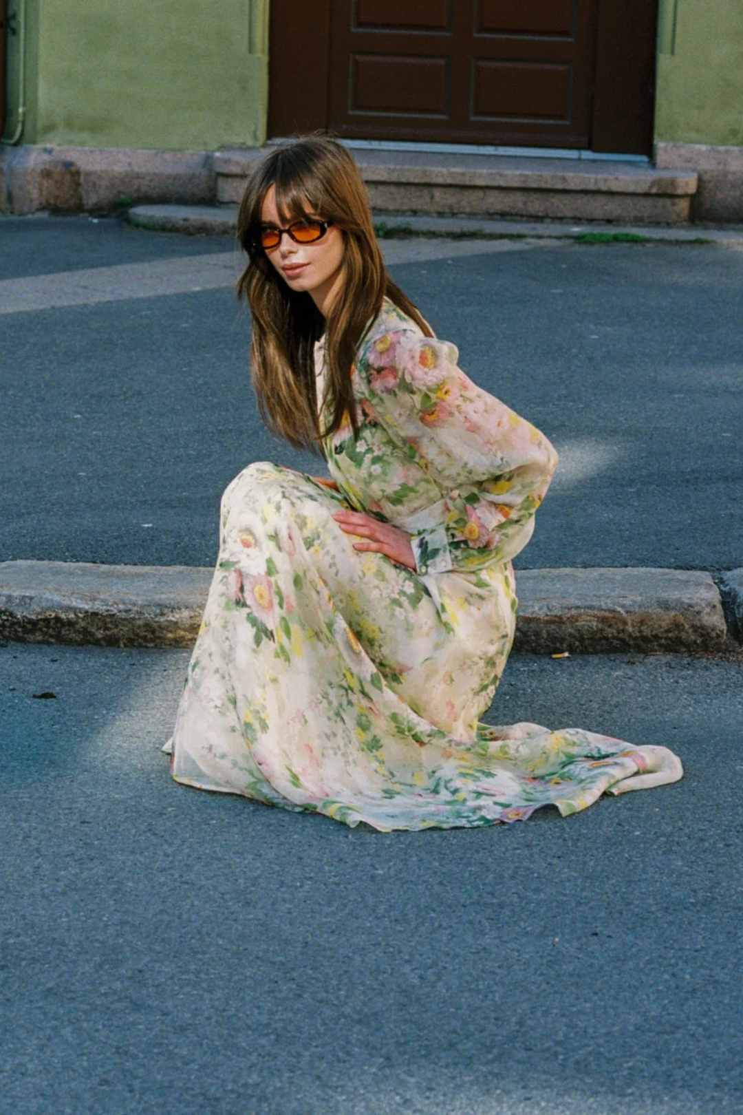 Organza Belt Dress Watercolour Dreams