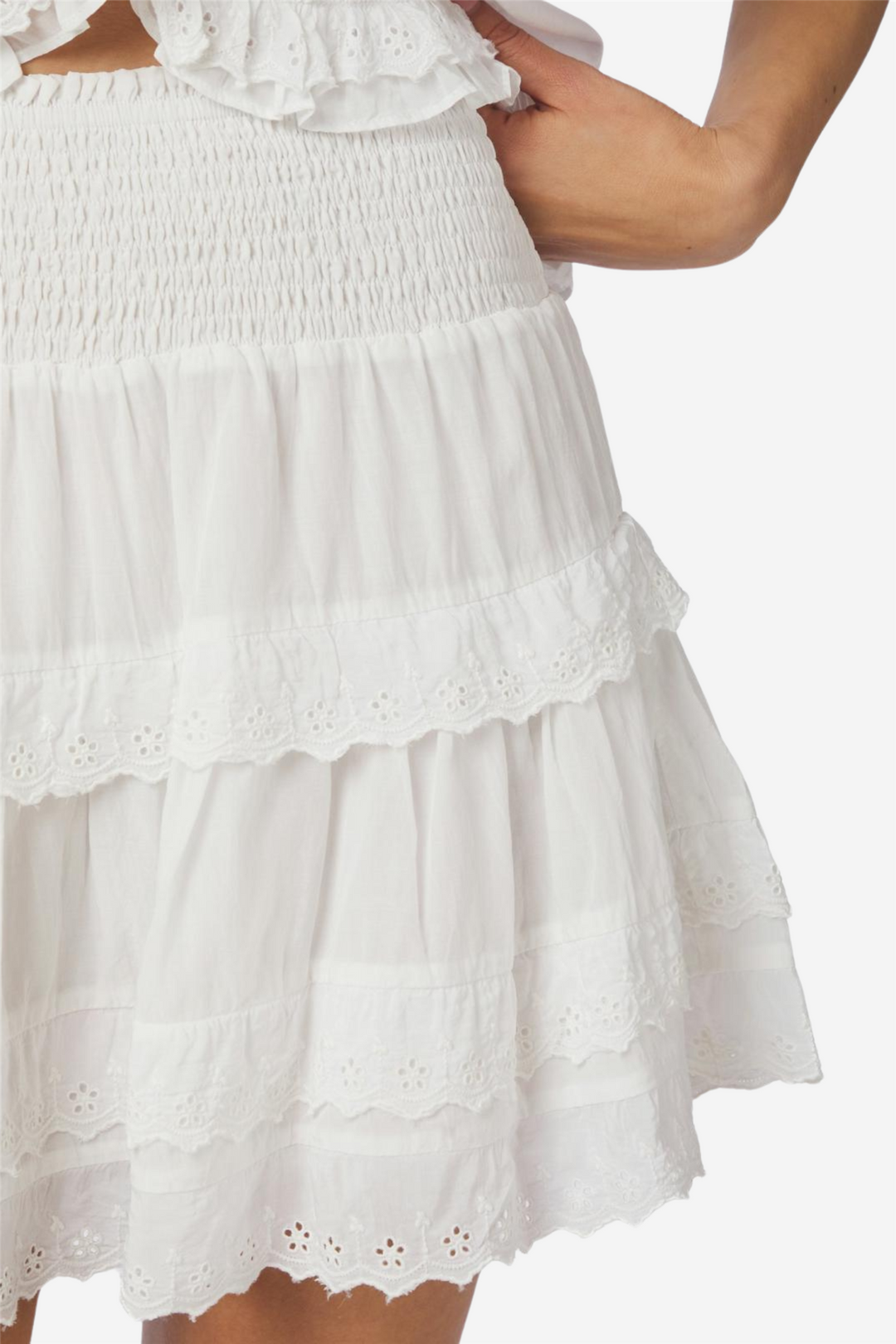 Heidie Ruffle Skirt White