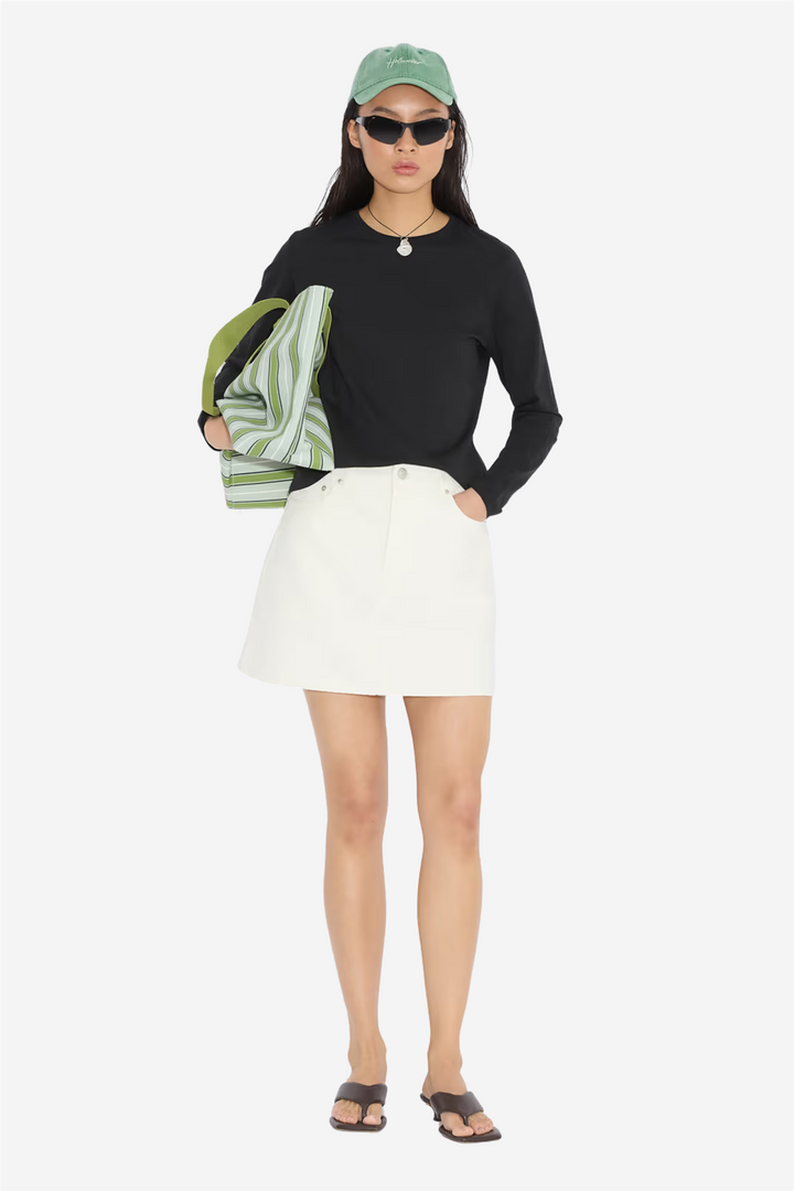 Denim Mini Skirt White