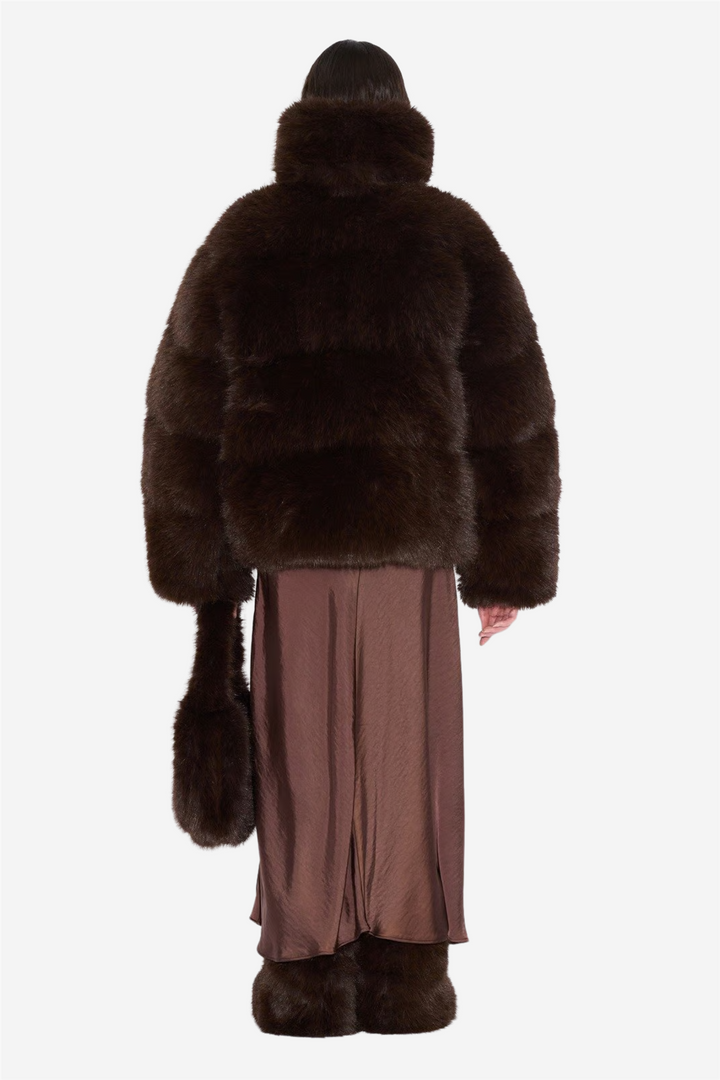 Steilia FauxFur Down Jacket Brown