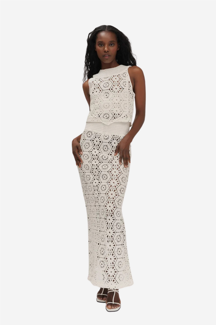 Louli Crochet Skirt White