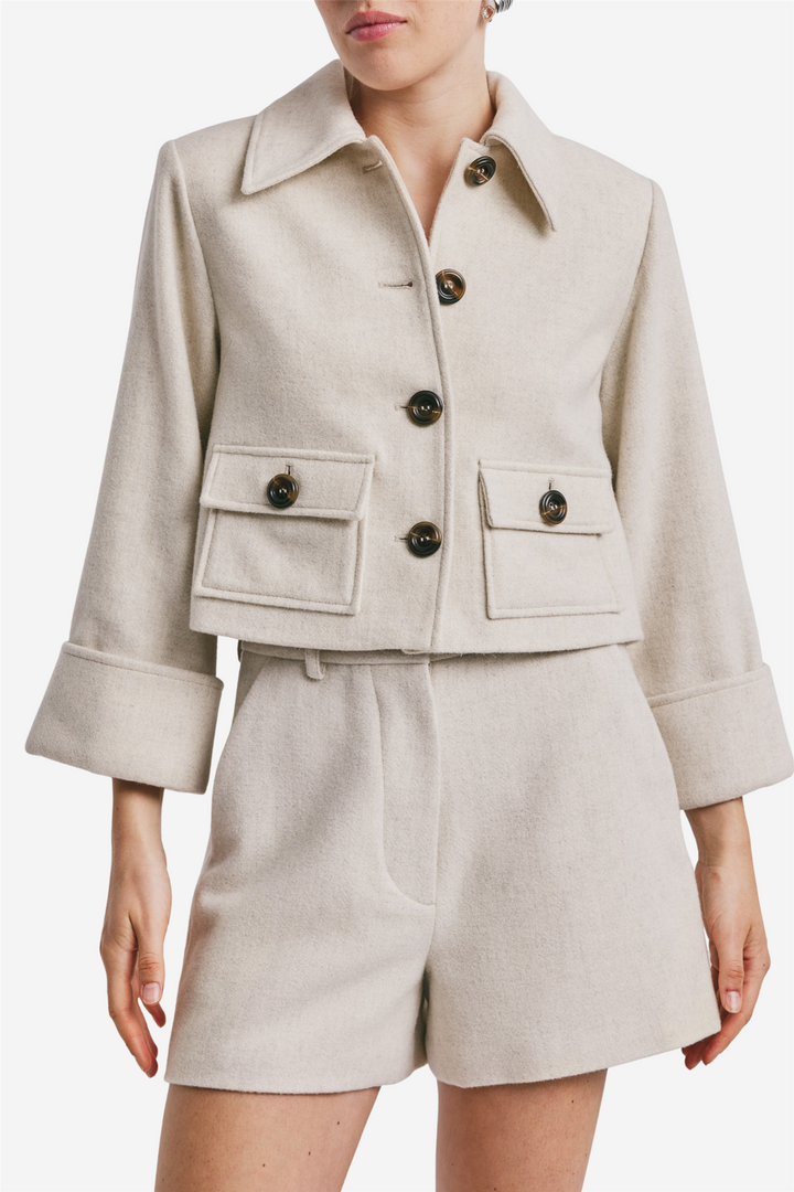 Tailored Structured Jacket Vintage White