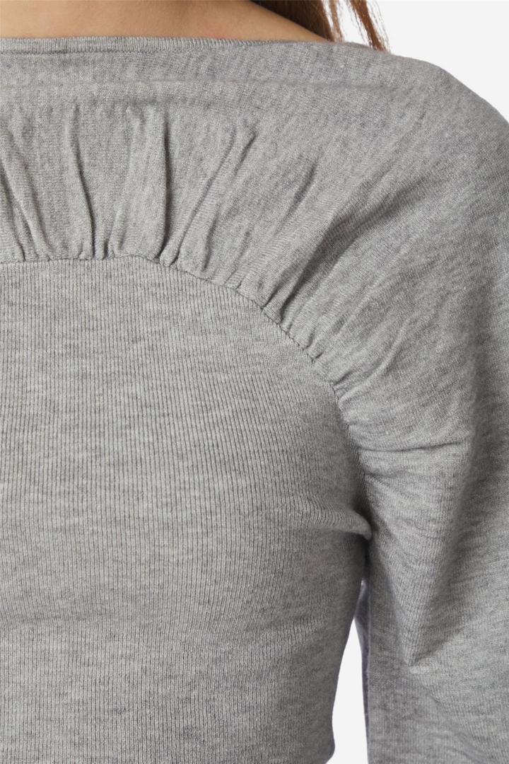 Kaiba Knit Blouse Light Grey Melange