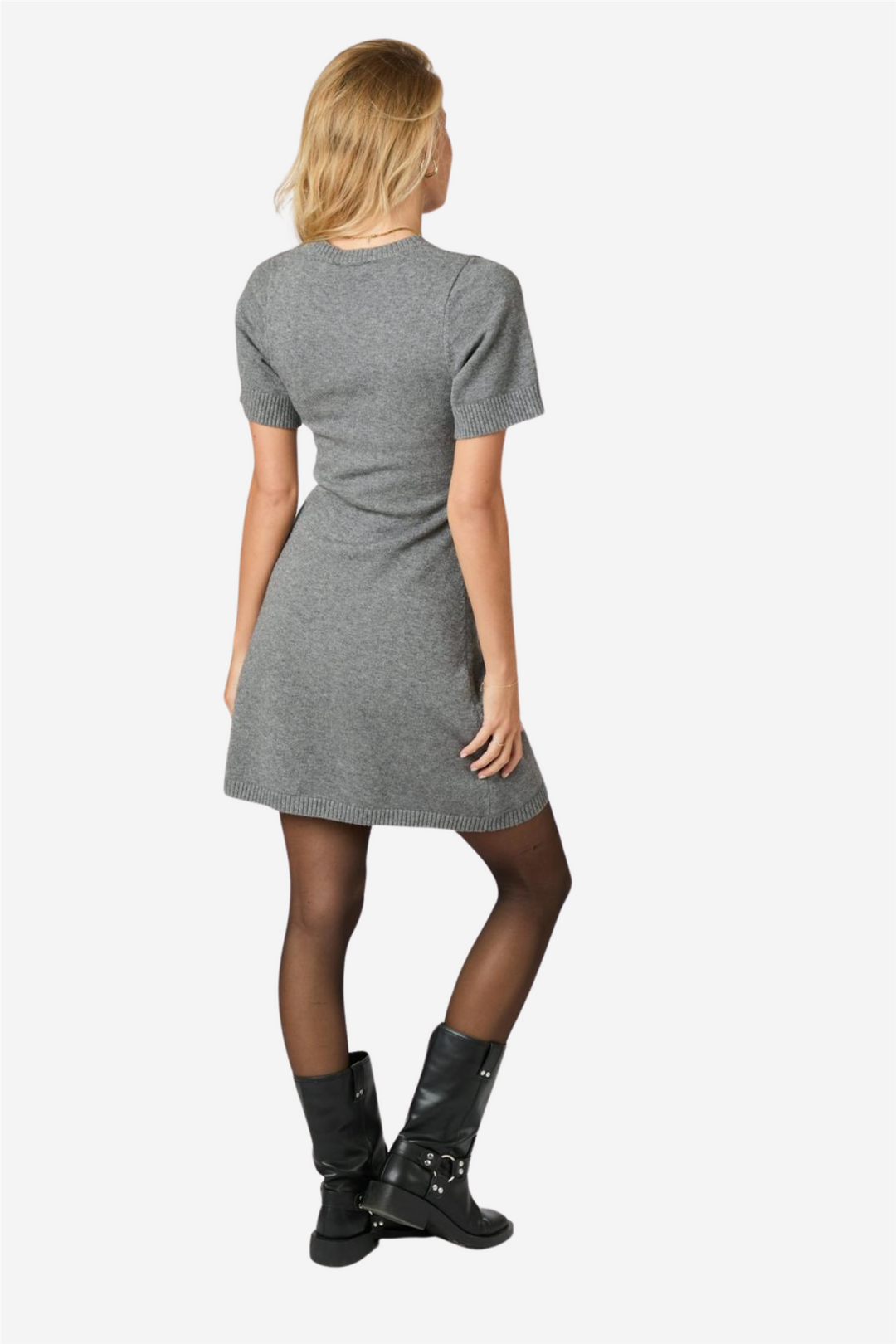 Elise Knit Dress Dark Gray Melange