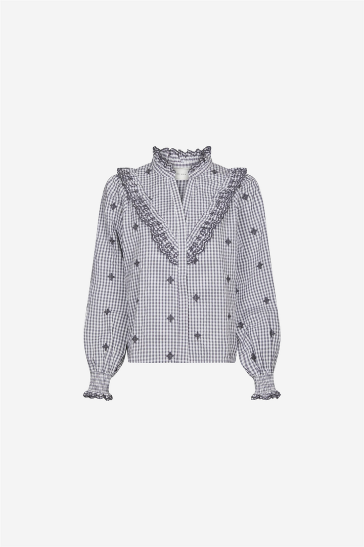 Degas Check Blouse Grey