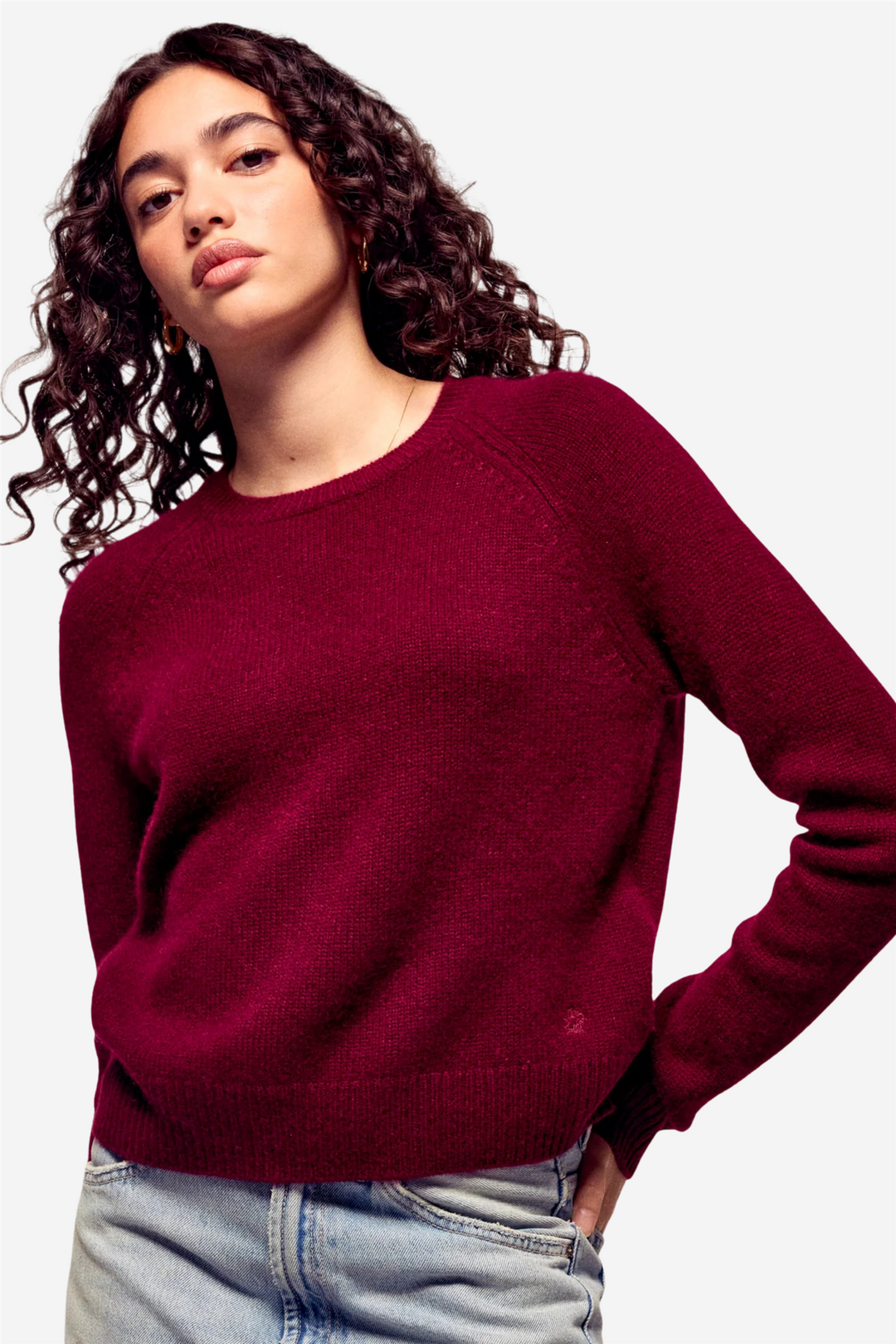 Crewneck Sweater Winter Burgundy