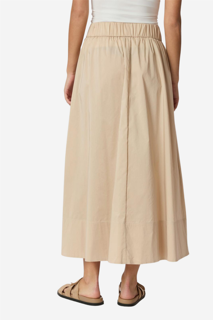 Yara Long Poplin Skirt Dark Sand