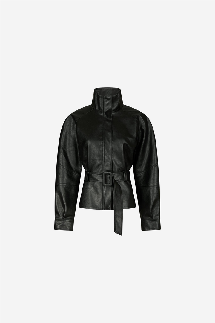 Jaclyn Faux Leather Jacket Black