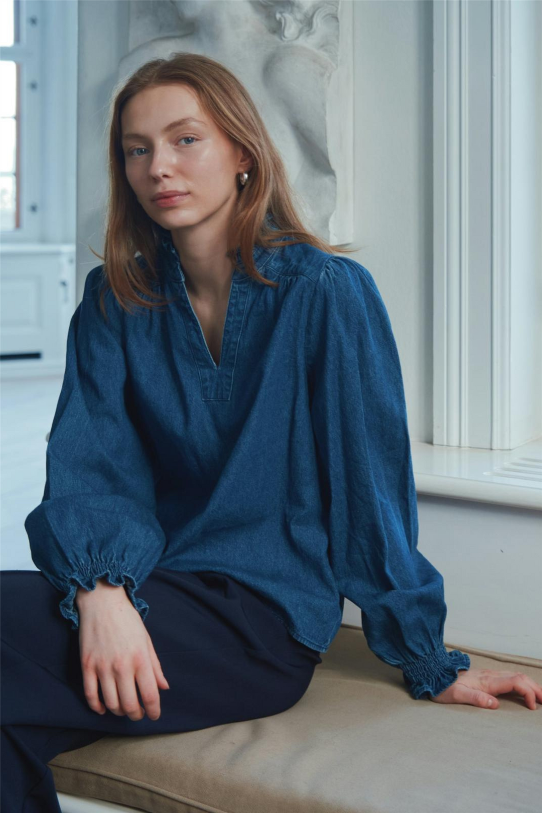 Emmeline Denim Blouse Dark Blue