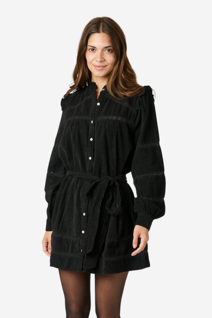 IRIRI CORDUROY DRESS BLACK
