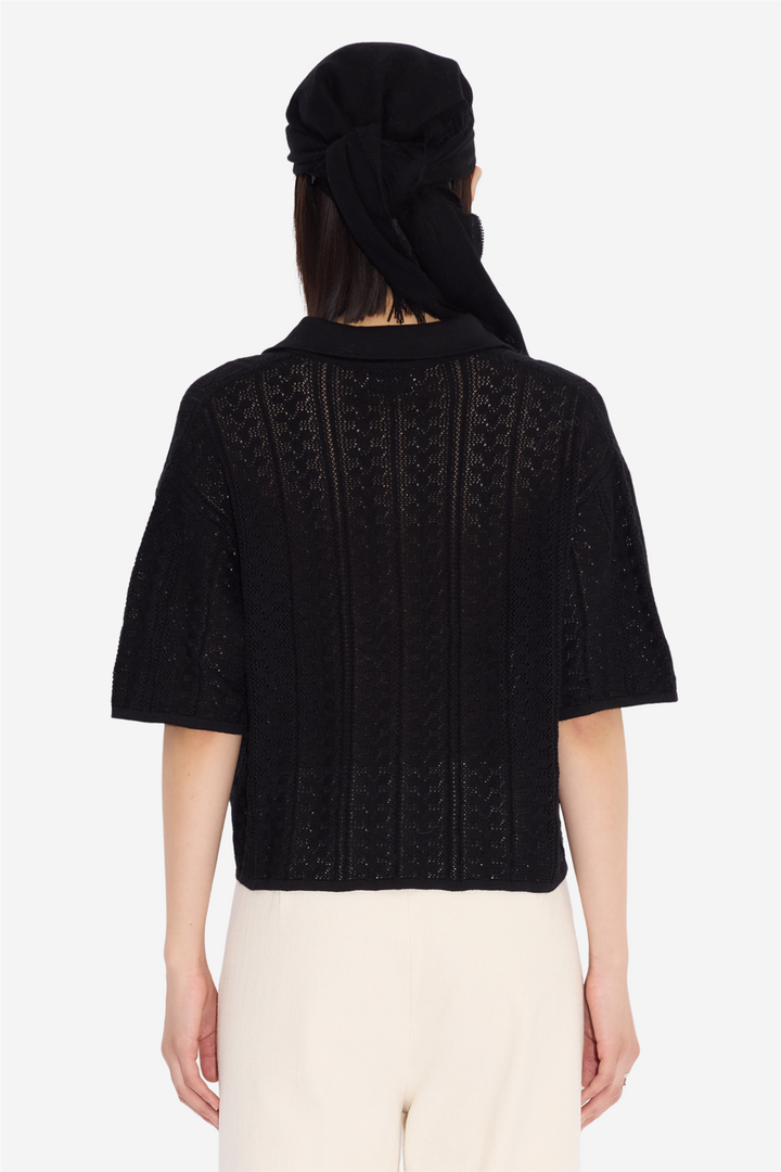 Kelp Crochet Shirt Black