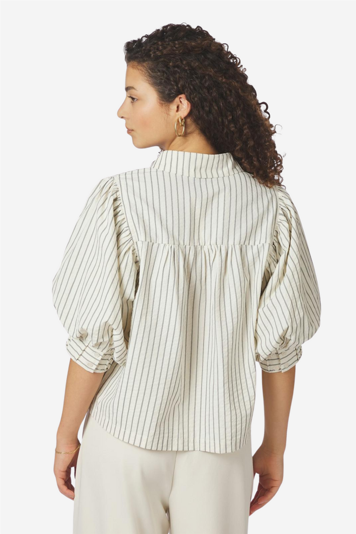 Etta Slim Stripe Shirt Off White