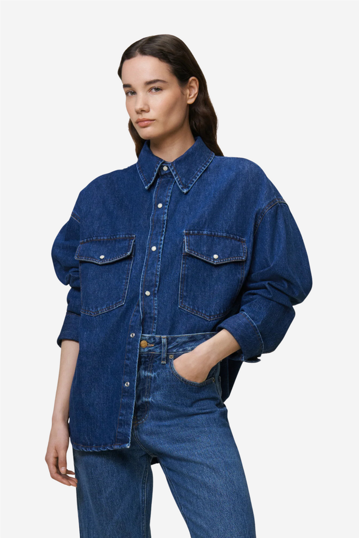 Mia Shirt Jackson Stonewash Dark Blue