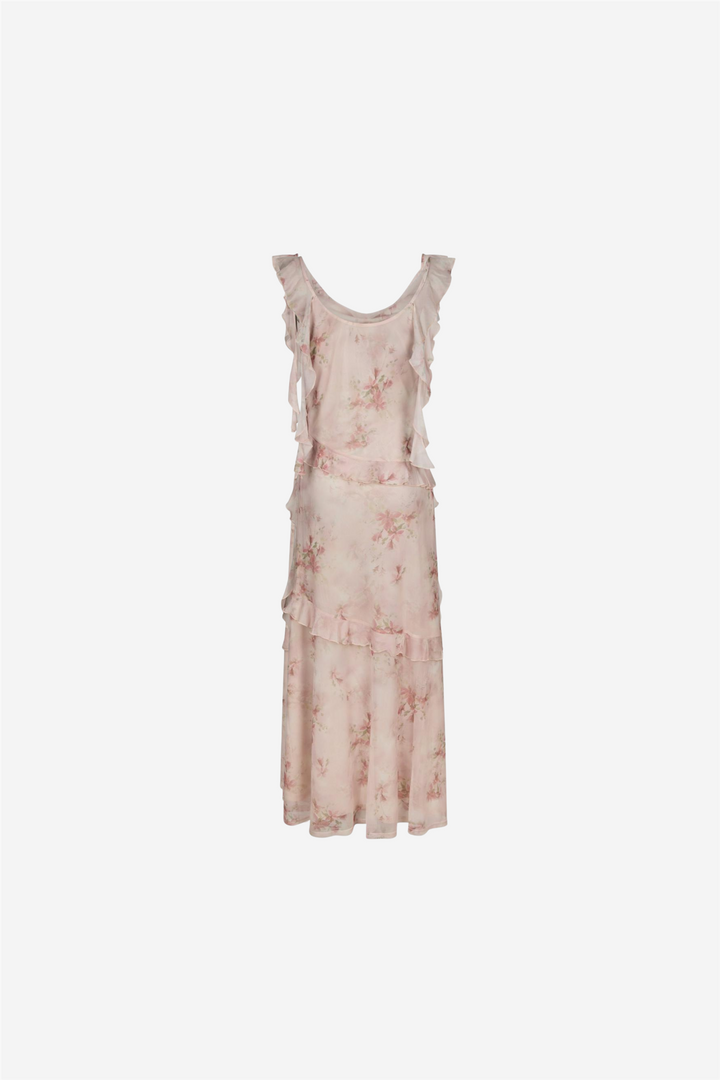 Adelle Frill Mesh Dress Light Pink
