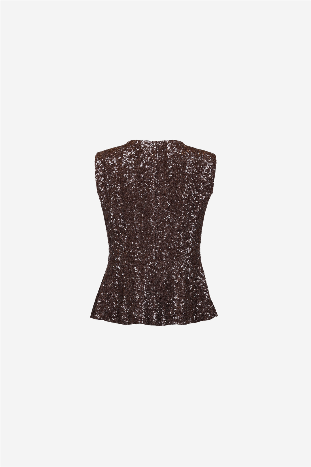 Beaded V-Neck Top Chocolate