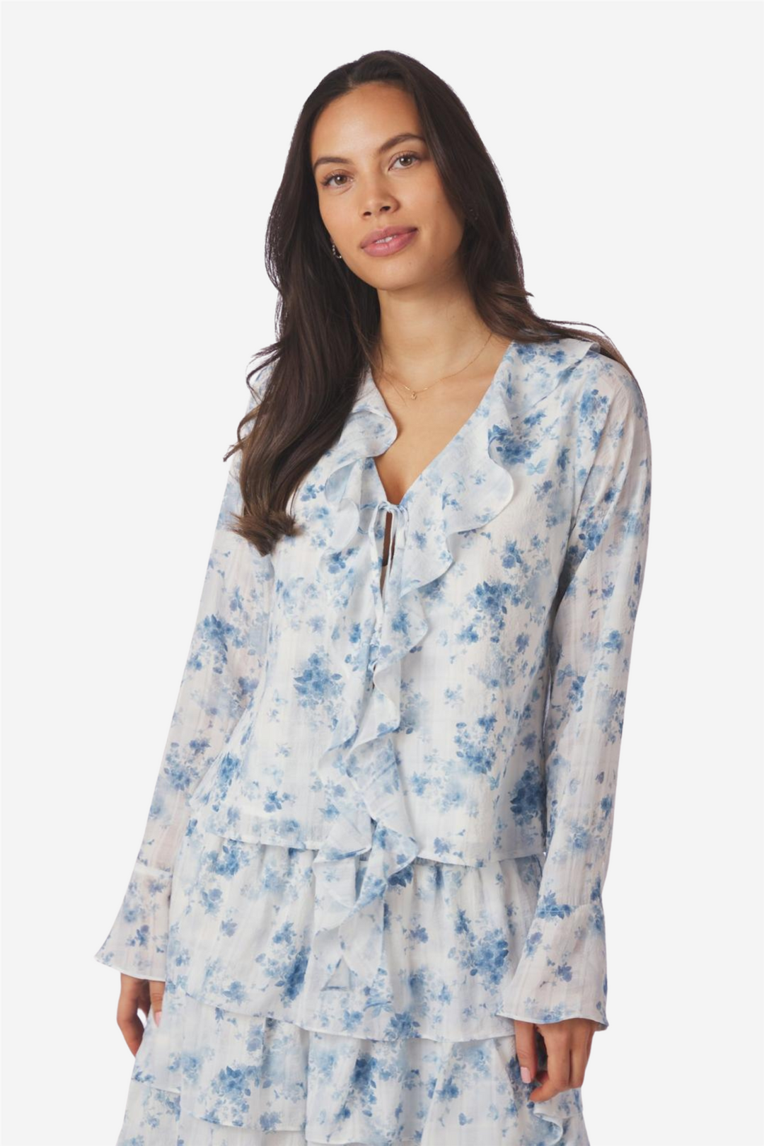 Anika Fleur Blouse Blue Floral
