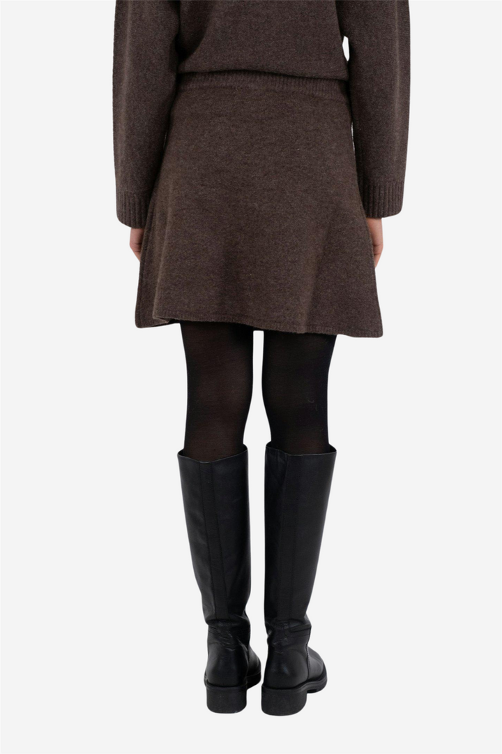 Gisa Knit Skirt Brown Melange