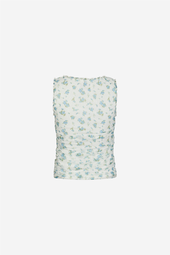 Nicolla Mesh Botanical Top Light Blue