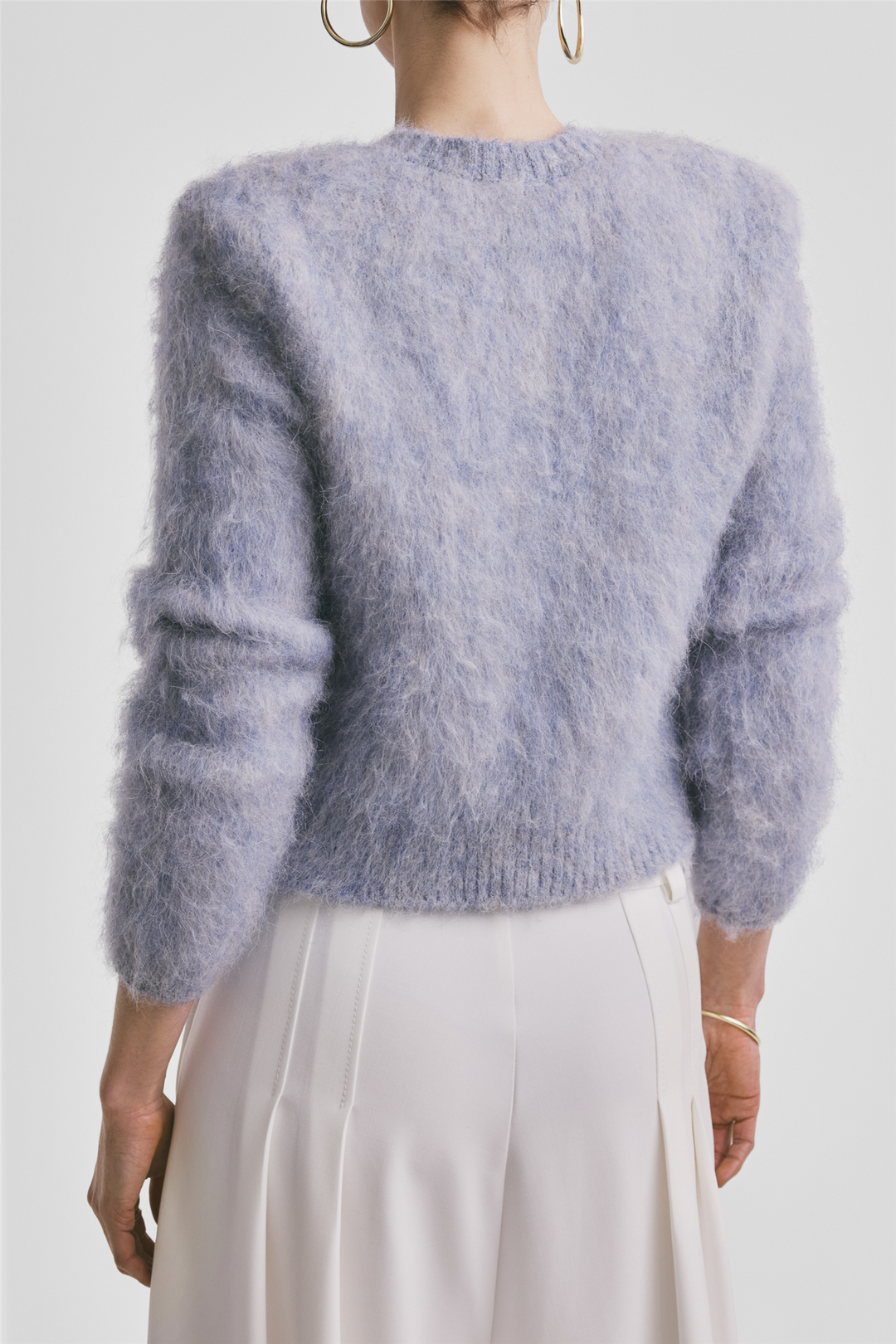 Hairy Knit Jacket Sky Blue