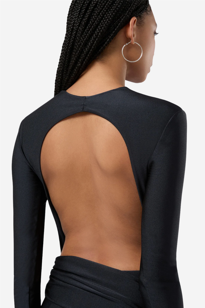 Zelda Jumpsuit Deep V Neck Black