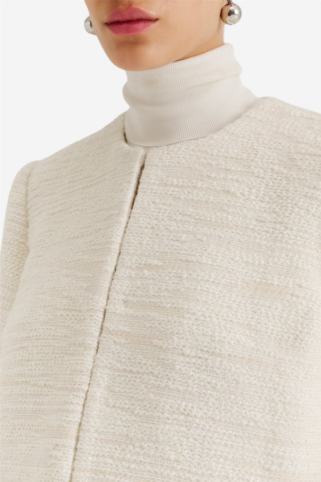 Ruthie Cropped Boucle Blazer Vanilla