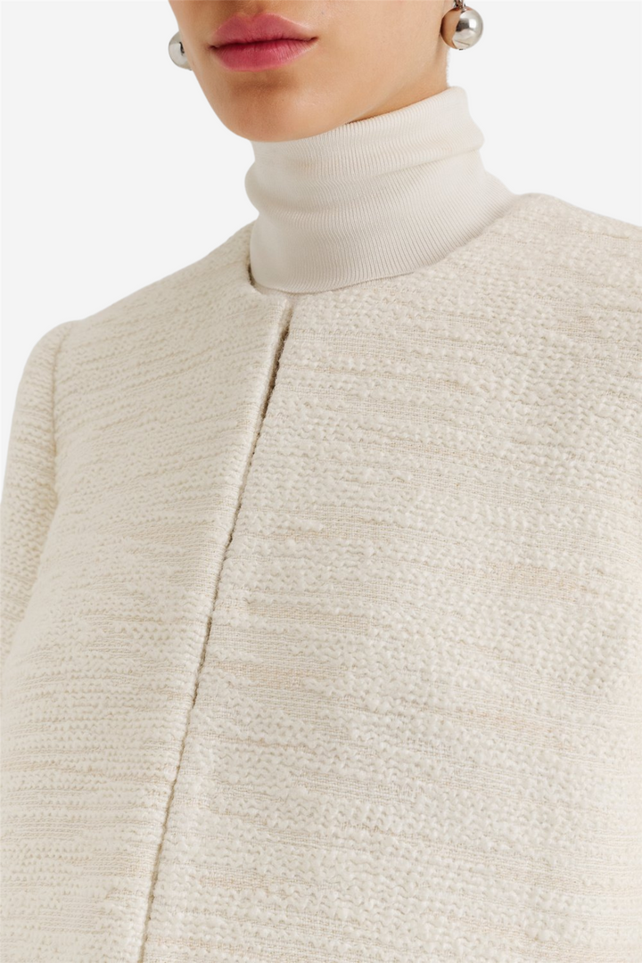 Ruthie Cropped Boucle Blazer Vanilla