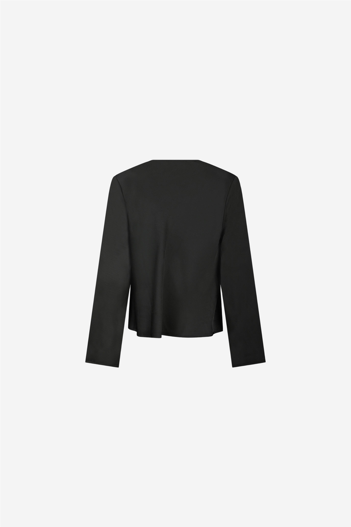 Vallista Soft Satin Blouse Black