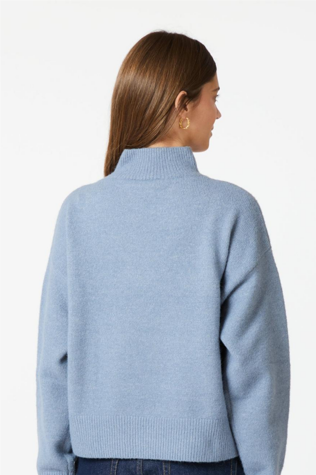 Paulina Knit Blouse Smoke Blue