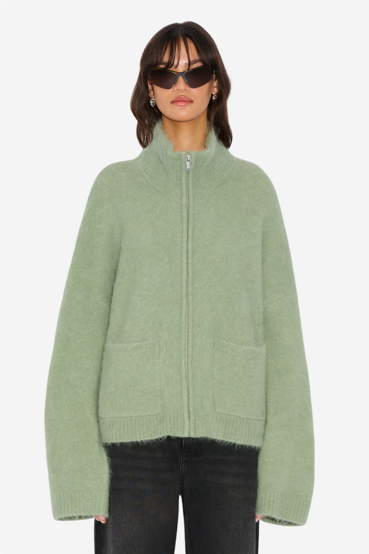 Tine Fluffy Cardigan Green