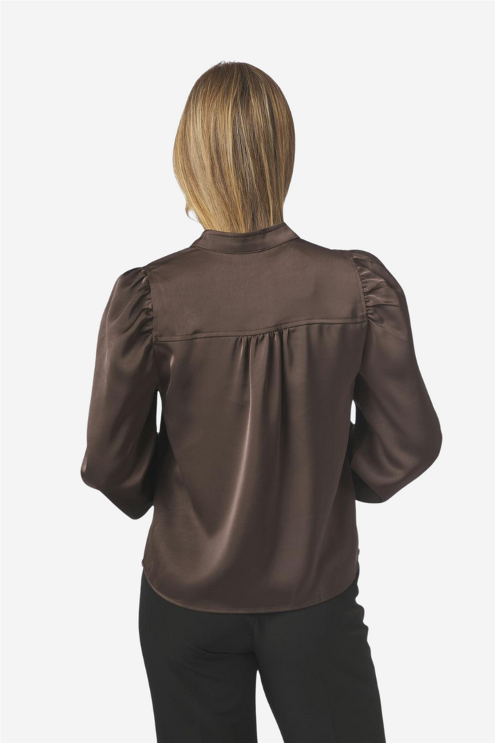 Rosslyn Heavy Sateen Blouse Dark Brown