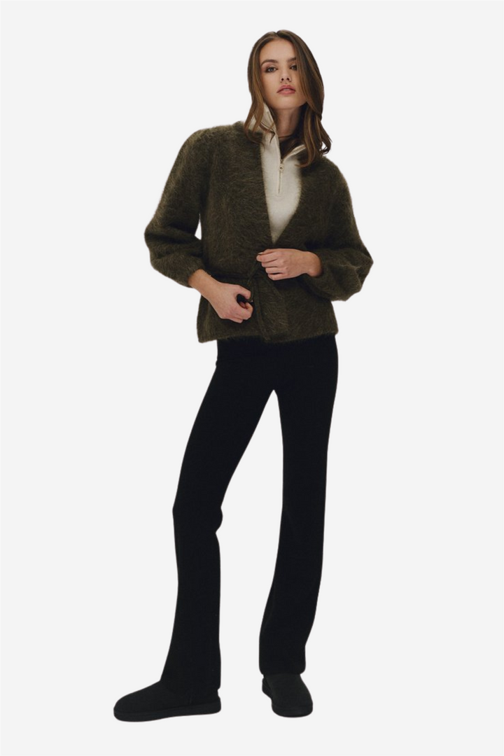 Fredrikke Chunky Cardigan Moss Green