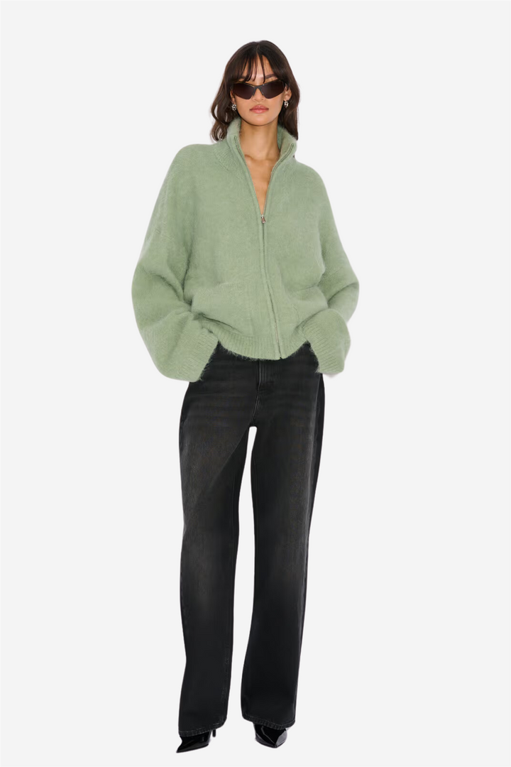 Tine Fluffy Cardigan Green