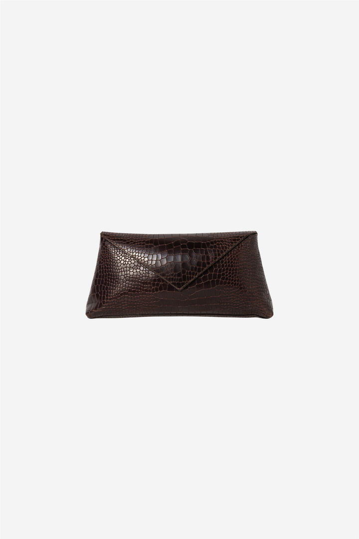 Onyx Clucth Brown Croc