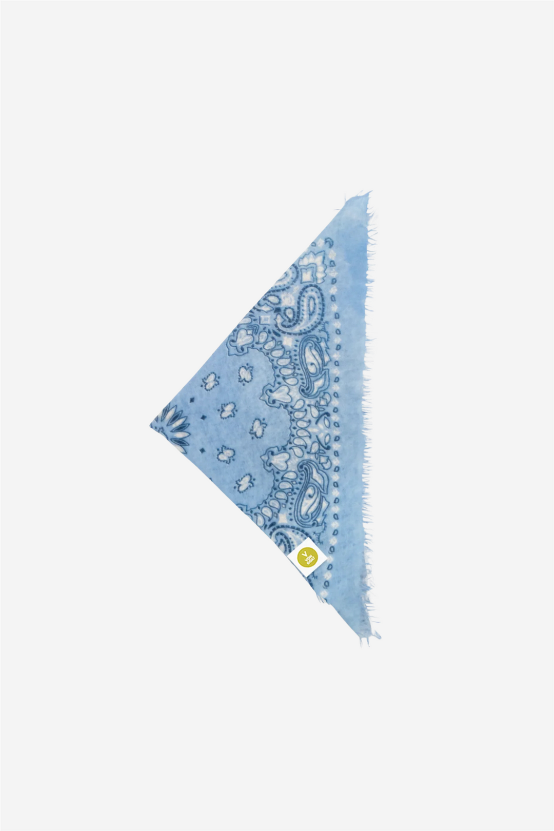 Bandana Calvina Paisley With Frings Light Blue And White