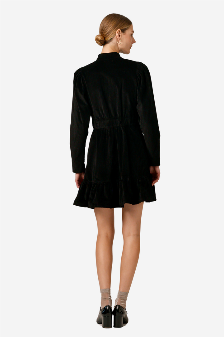 Corduroy mini dress black