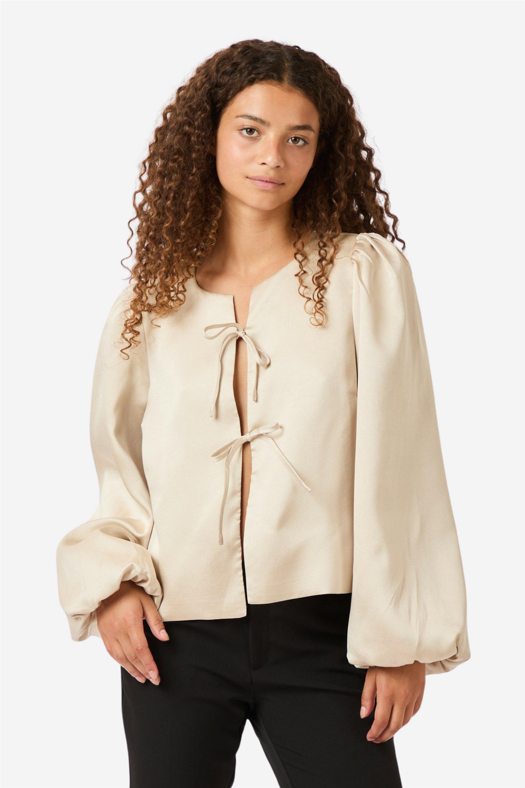 Daliska Dull Satin Blouse Sand