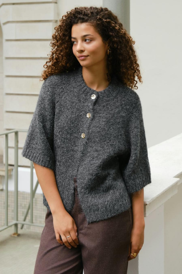 Benuta Fluffy Cardigan Antracit Melange