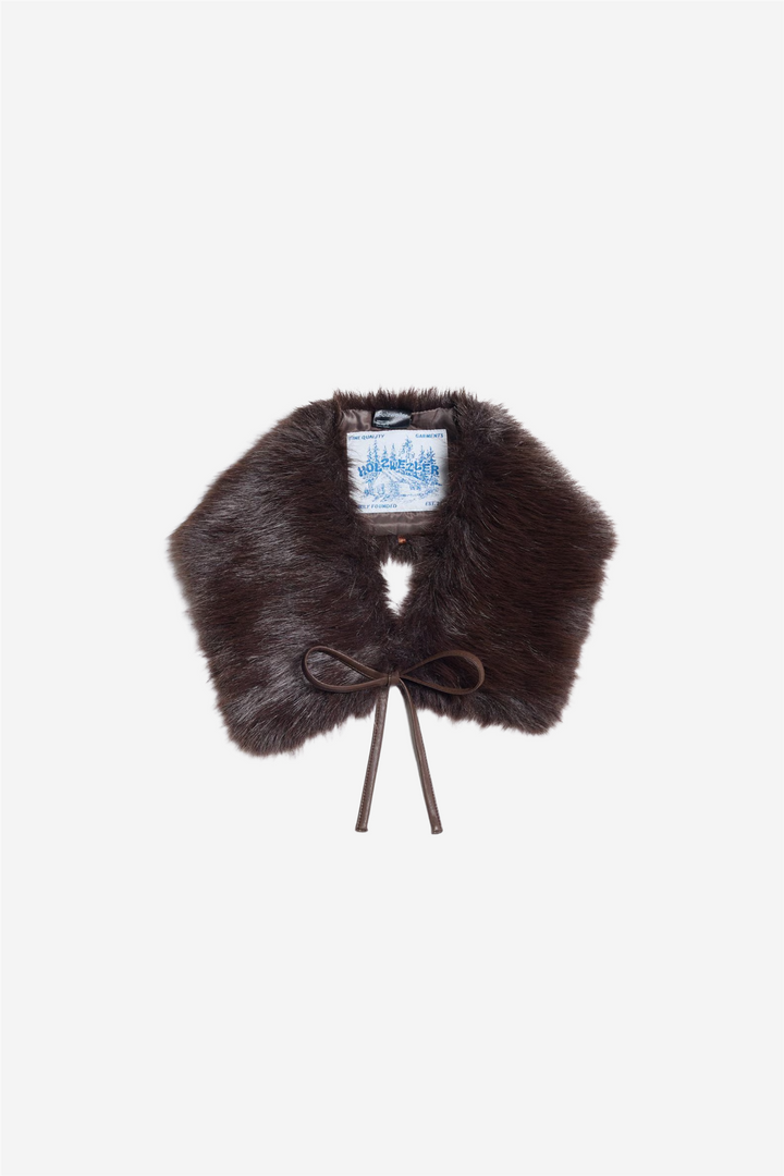 Furry Collar Dark Brown
