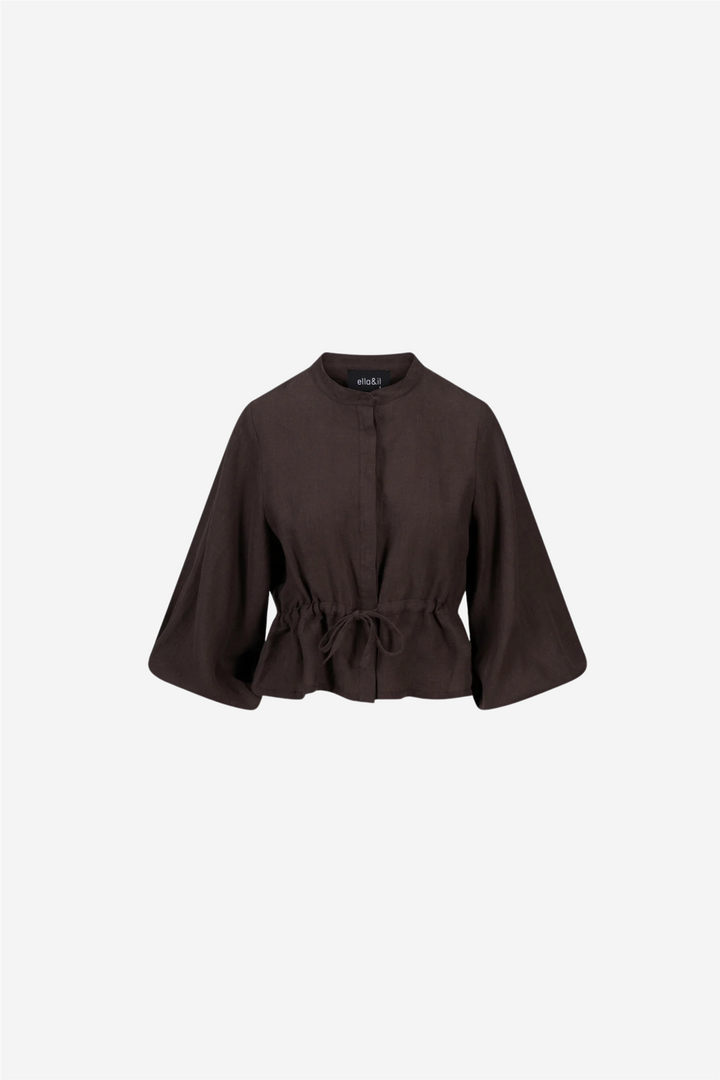 Camille Linen Shirt Dark Brown