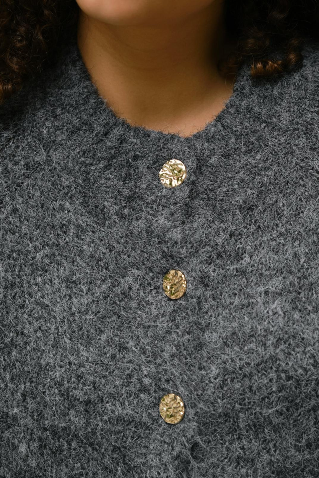 Benuta Fluffy Cardigan Antracit Melange