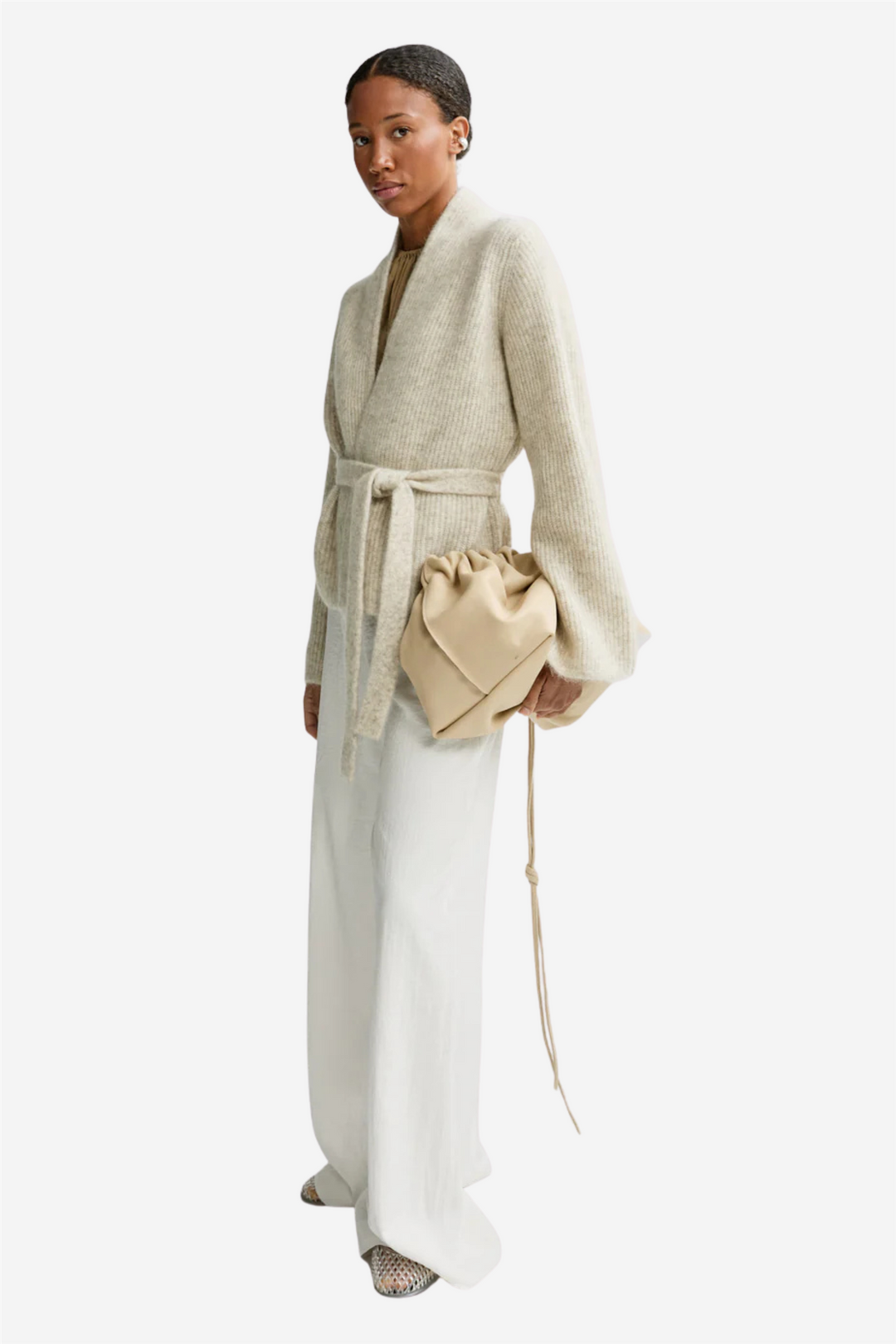 Lila Mohair Cardigan Wheat