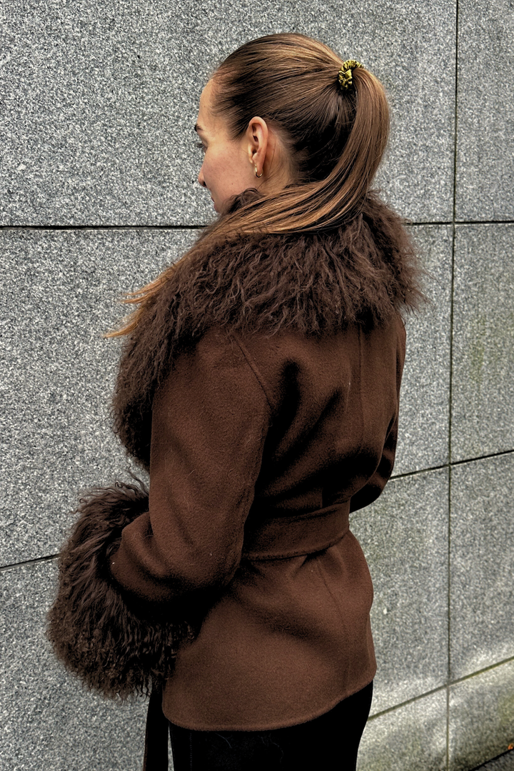 Marta Coat Mongolian Short Brown